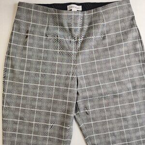 Calvin Klein Pants Womens Size 8 Gray Plaid Slim Tapered Pull On Stretch Office